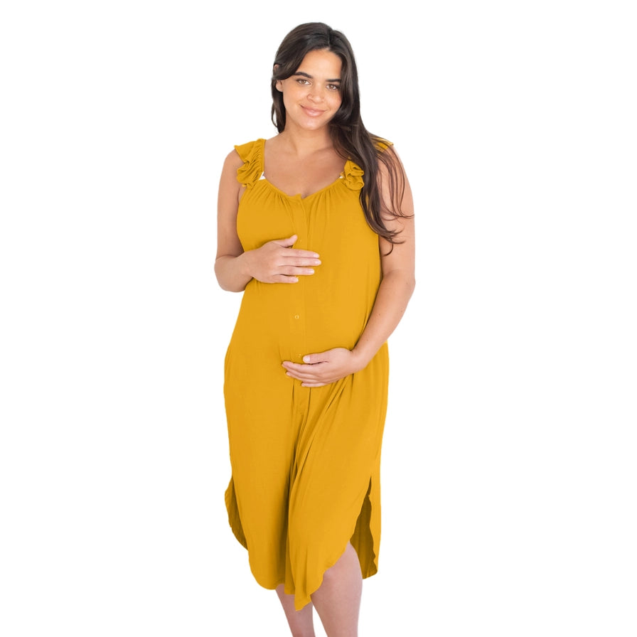 Kindred Bravely - Ruffle Strap Labor & Delivery Gown