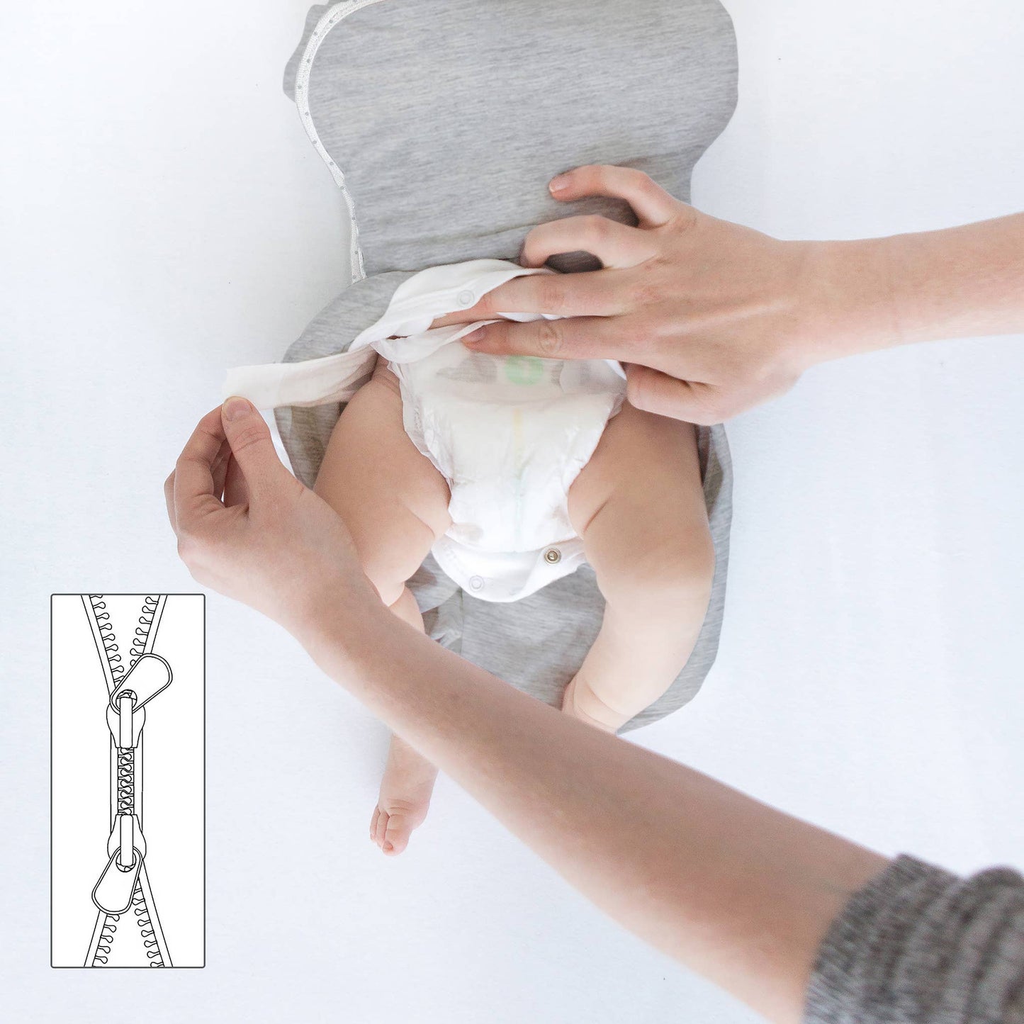 Heathered Green - SwaddleDesigns - Omni Swaddle Sack Newborn 0-3 Mo: Small 0-3 Mo