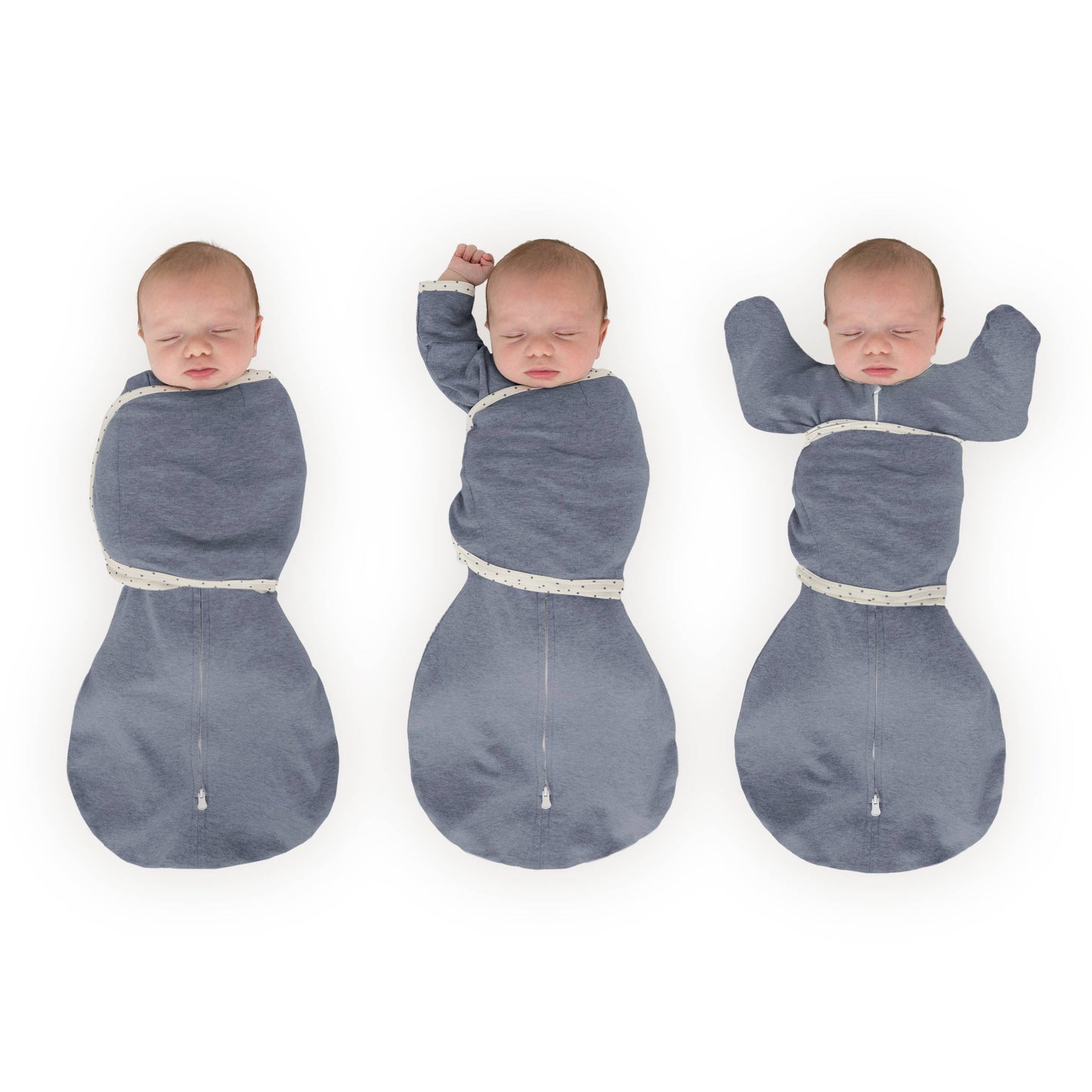 Heathered Denim - SwaddleDesigns - Omni Swaddle Sack Newborn 0-3 Mo: Small 0-3 Mo