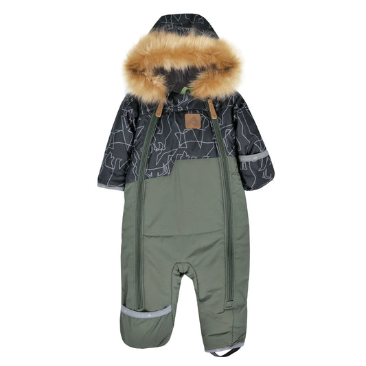Perlimpinpin - One Piece Baby Snowsuit - Animals + Army