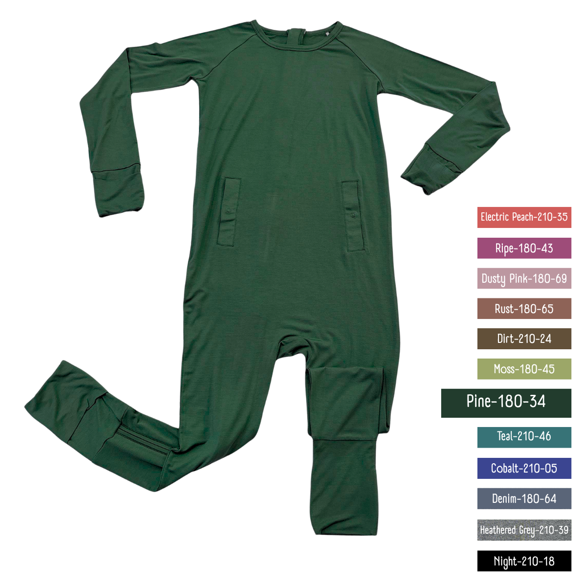 Little Locals PALS Sleep + Play Long Sleeve Romper - Pine
