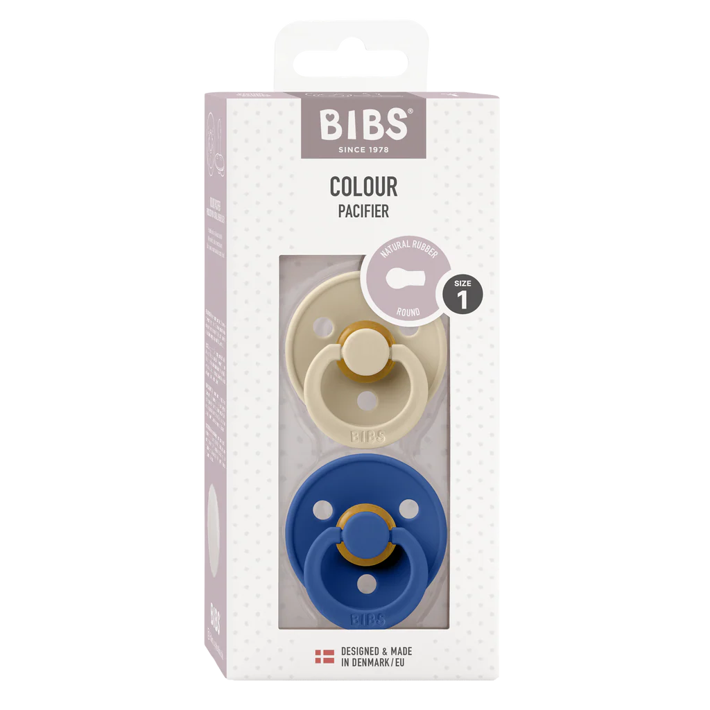 BIBS - Latex Pacifier 2 Pack - Vanilla + Cornflower