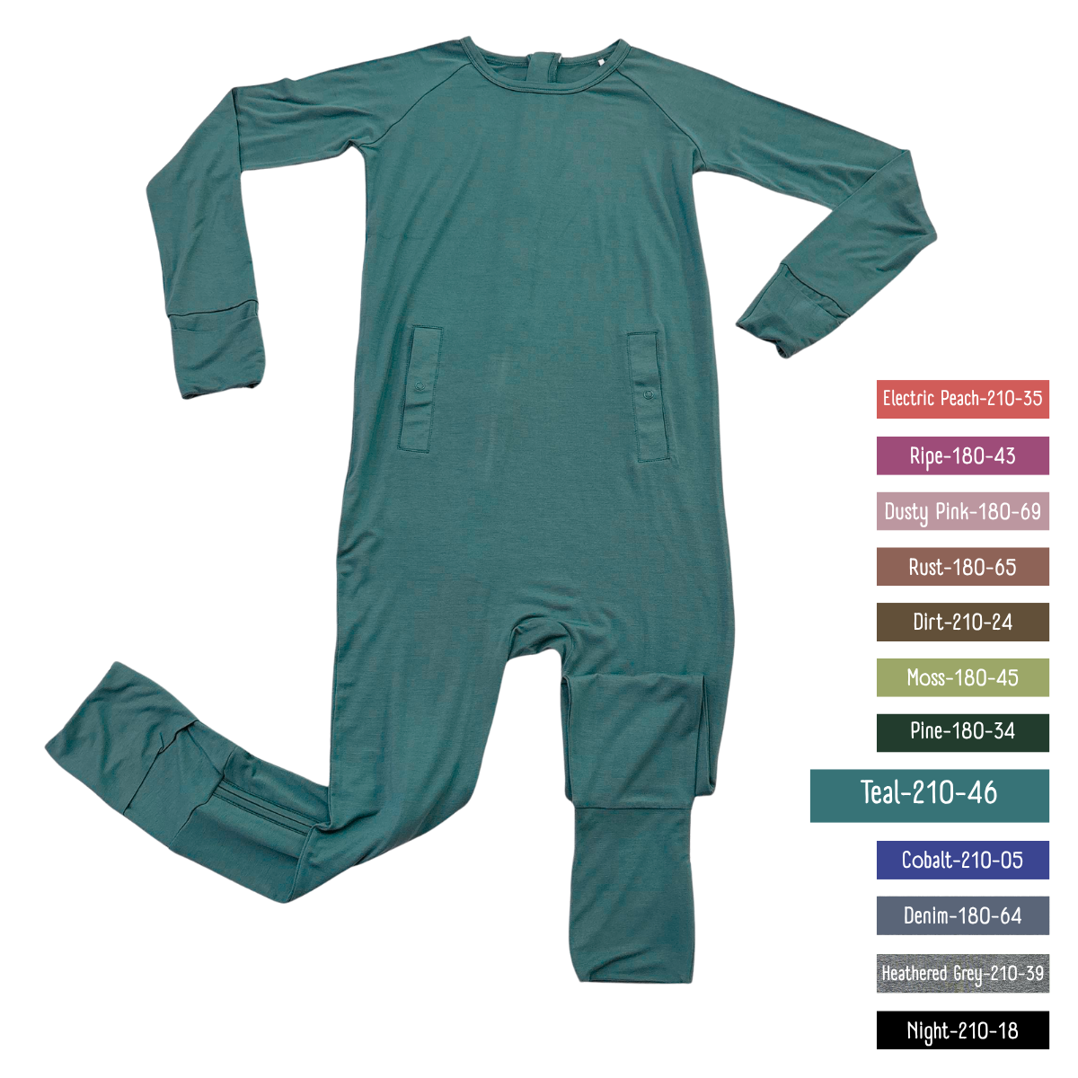Little Locals PALS Sleep + Play Long Sleeve Romper - Teal