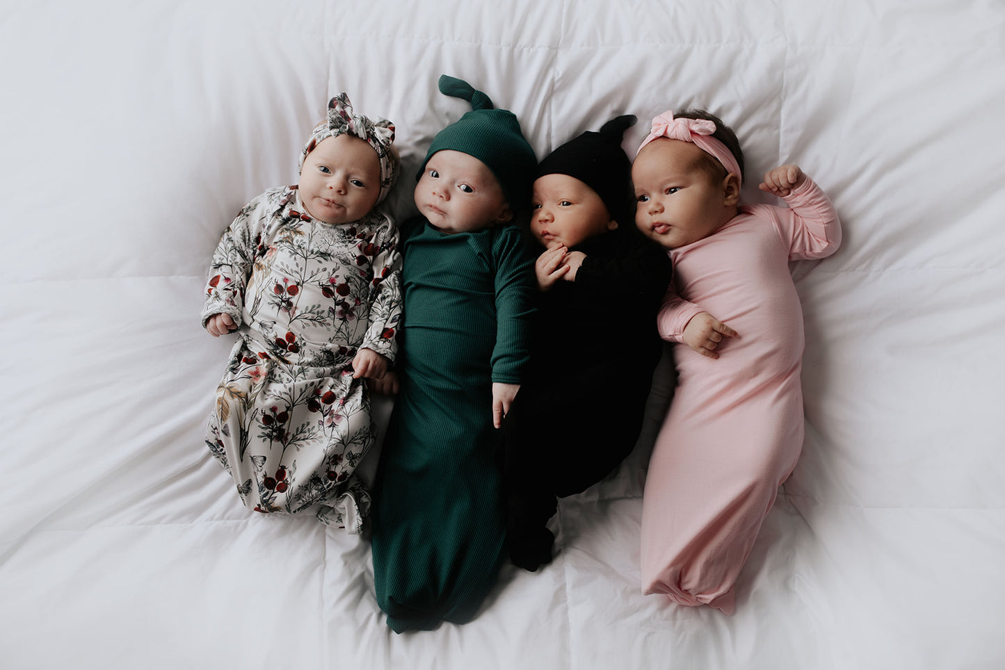 Three Little Tots - Knotted Newborn Gown - Forest