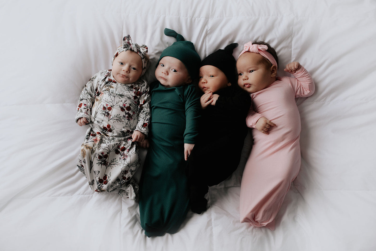 Three Little Tots - Knotted Newborn Gown - Forest