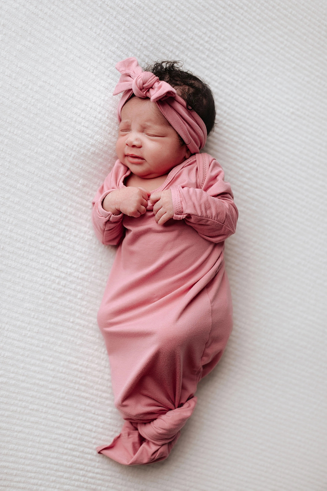 Three Little Tots - Knotted Newborn Gown - Rose