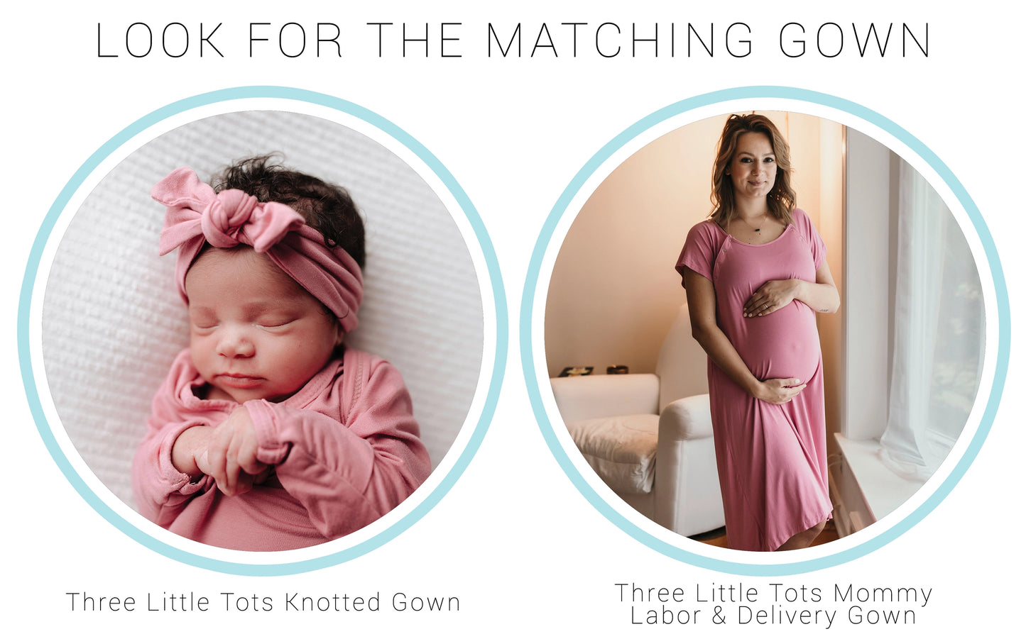 Three Little Tots - Knotted Newborn Gown - Rose