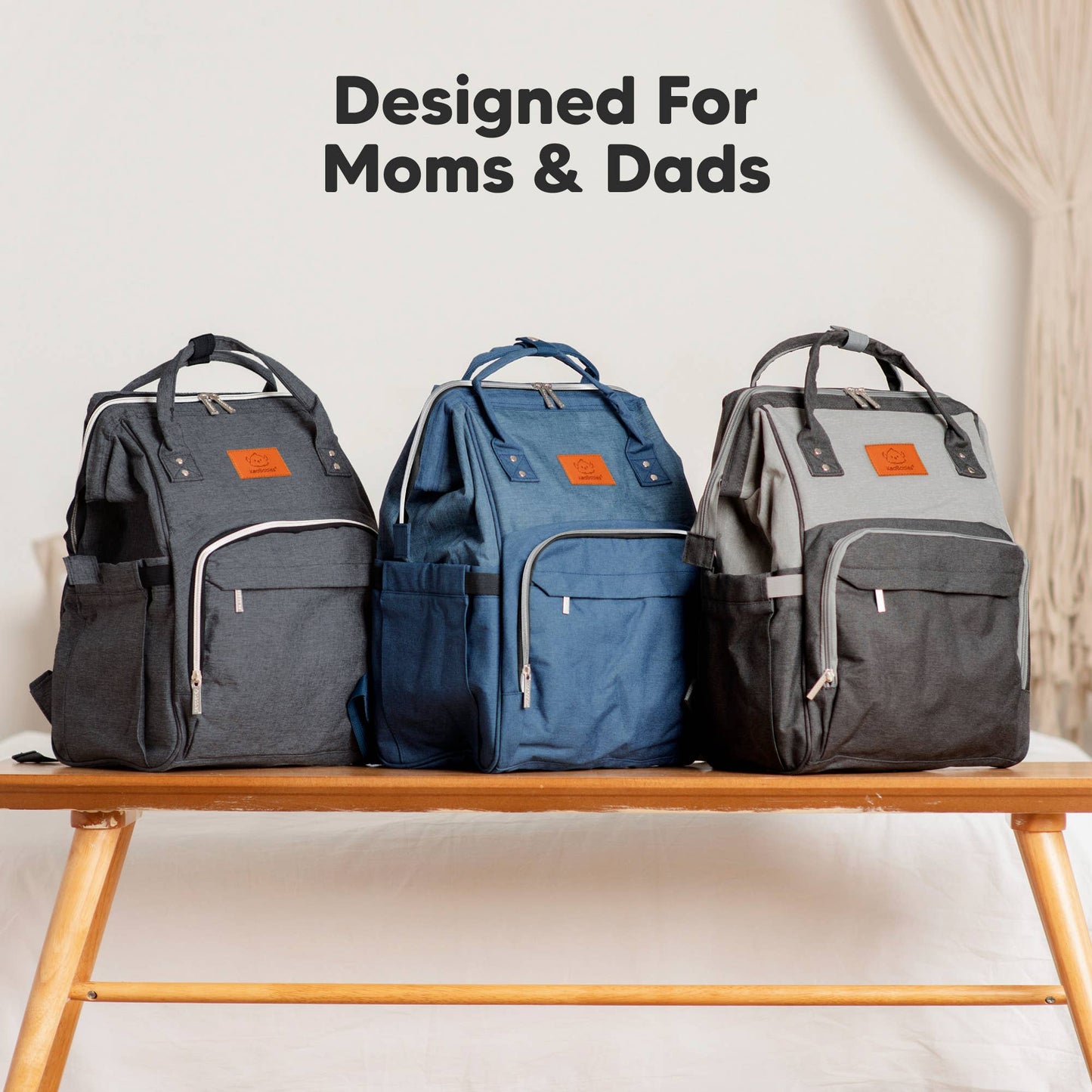 KeaBabies - Original Diaper Bag Backpack, Baby Bags with Changing Pad: Marine Blue