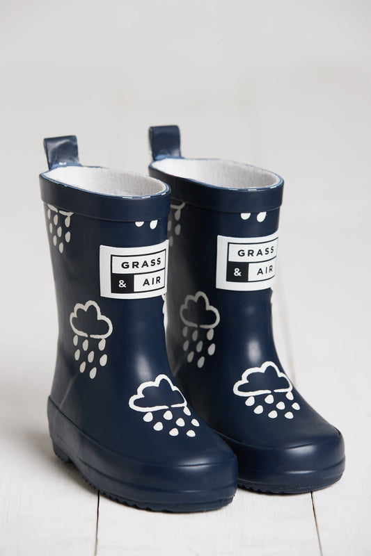 Grass & Air - Colour Changing Rain Boots (Wellies) - Navy