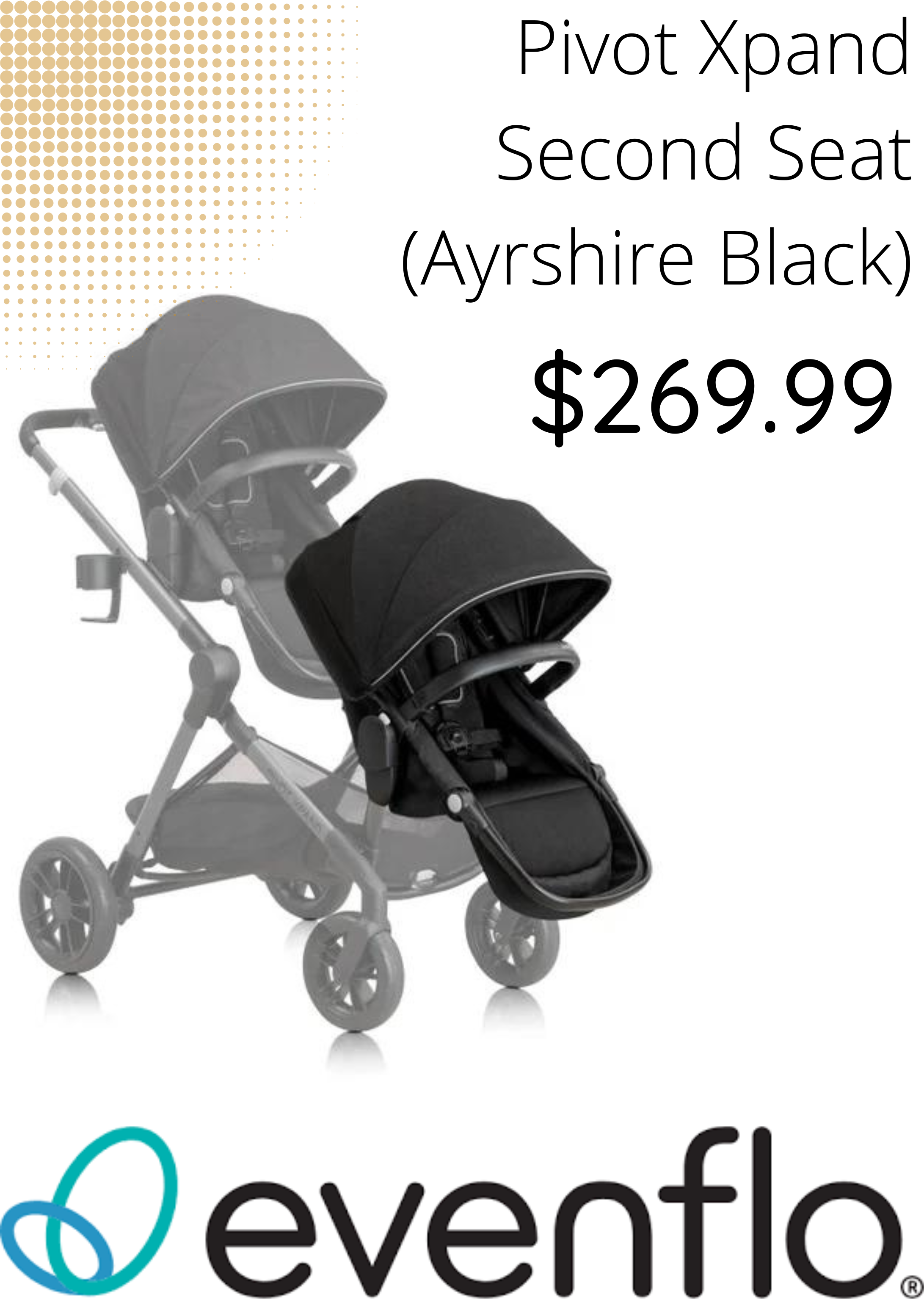 Evenflo Pivot Xpand Second Seat Ayrshire Black Reclaim Maternity Baby Kids