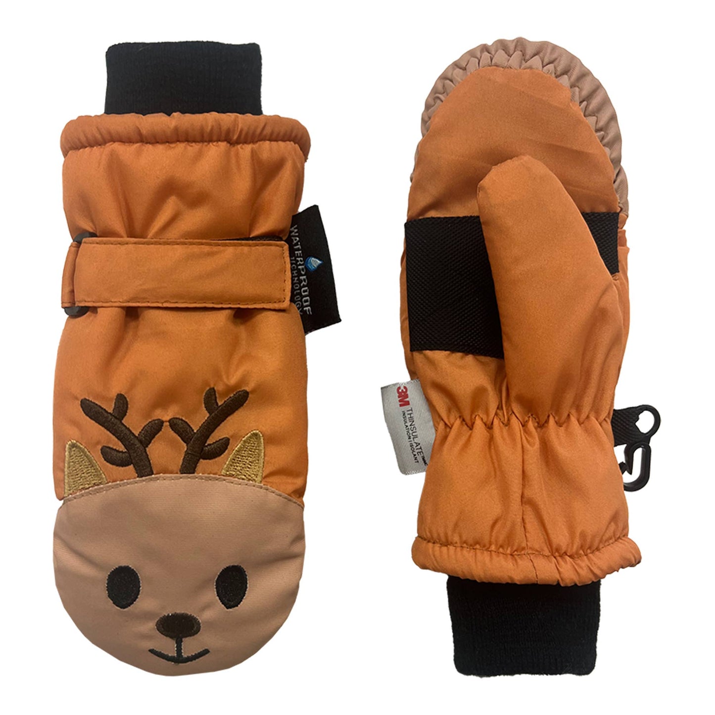 Critter Faces Ski Mitten w. Thinsulate Size 2-4