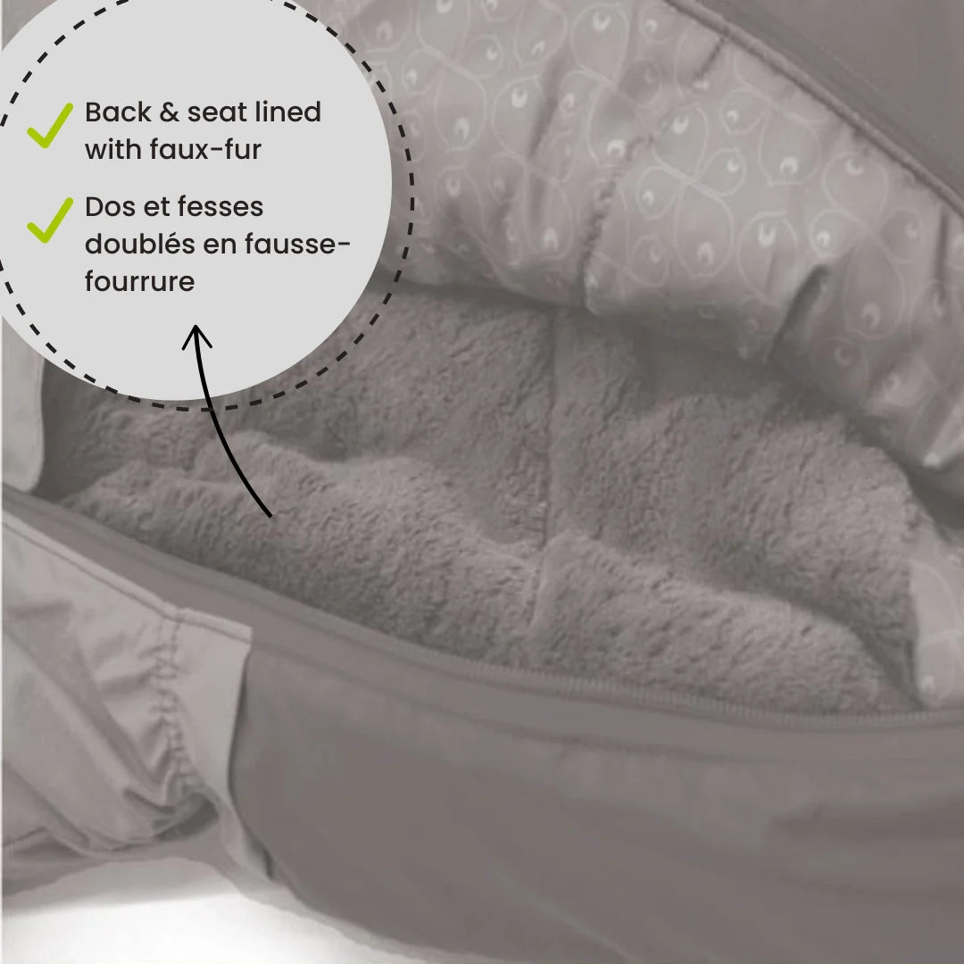 Perlimpinpin - One Piece Baby Snowsuit - Black + Slate + Grenat