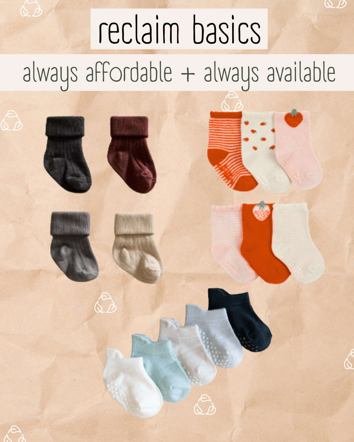 Reclaim Basics: Socks 10 for $10