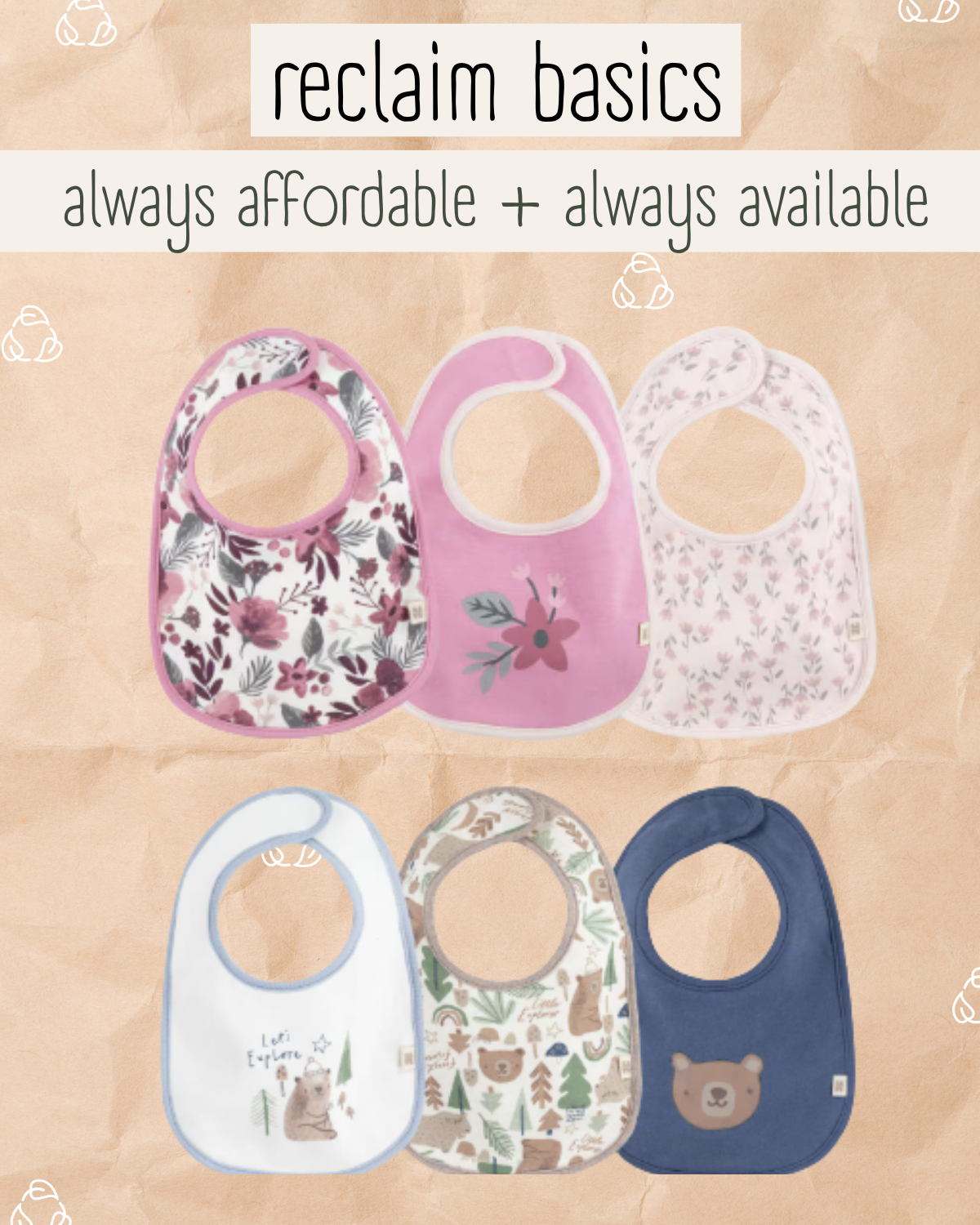 Reclaim Basics: Bibs 7 for $10