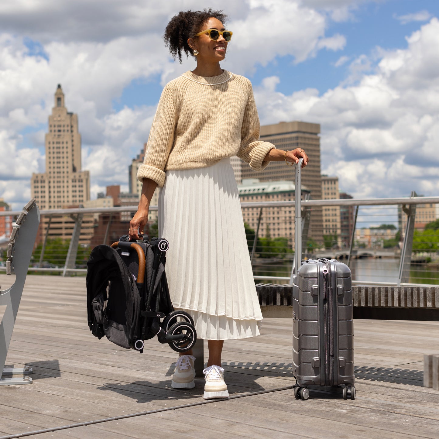 🔥 HOT DEAL🔥 Evenflo - Hummingbird Ultra-Lightweight Carbon Fiber Stroller - Caslon Green