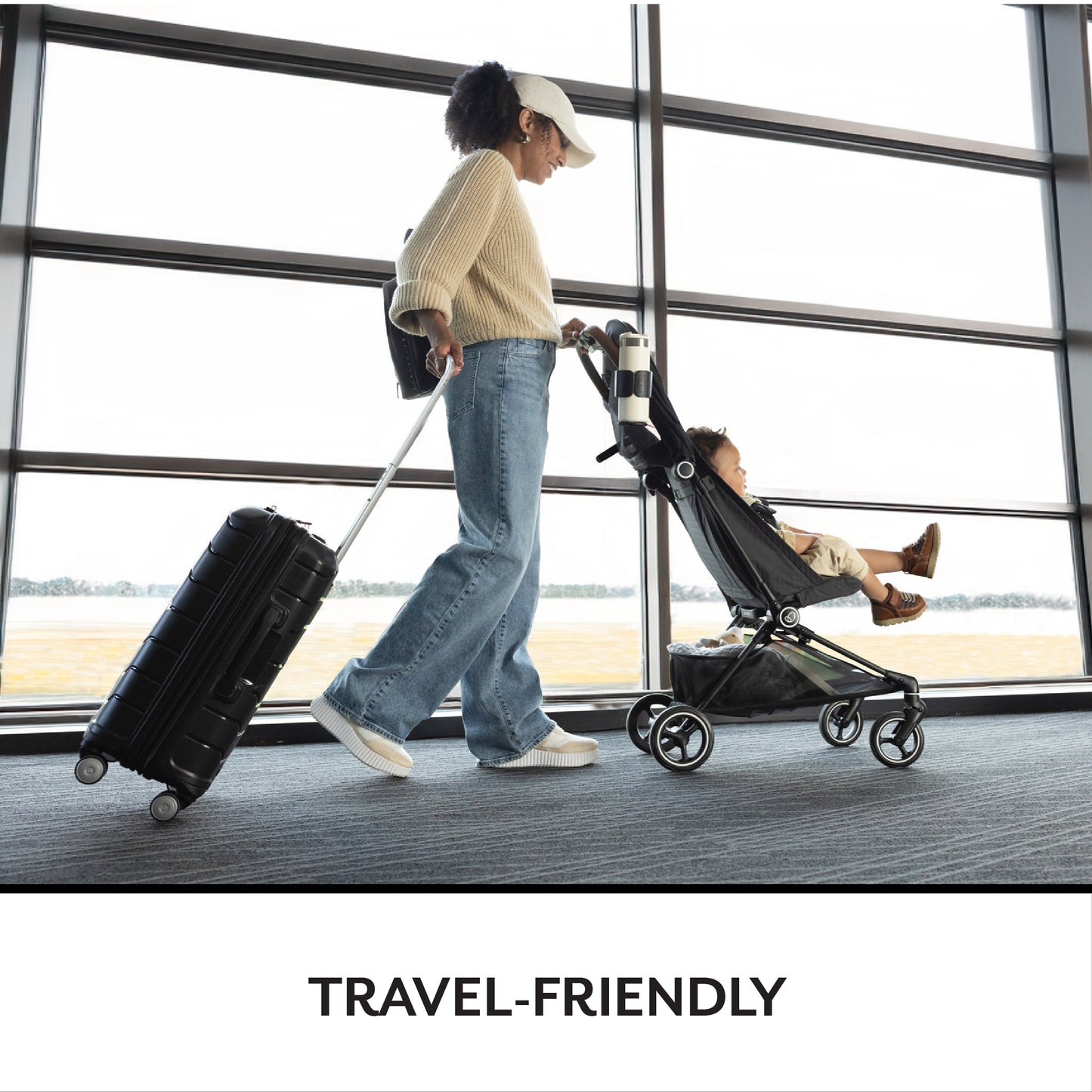 🔥 HOT DEAL🔥 Evenflo - Hummingbird Ultra-Lightweight Carbon Fiber Stroller - Crest Gray