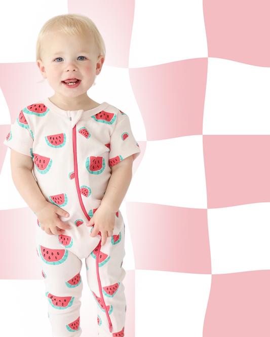 Parade Organics - Watermelon - Organic Signature '2-Way' Zip Romper