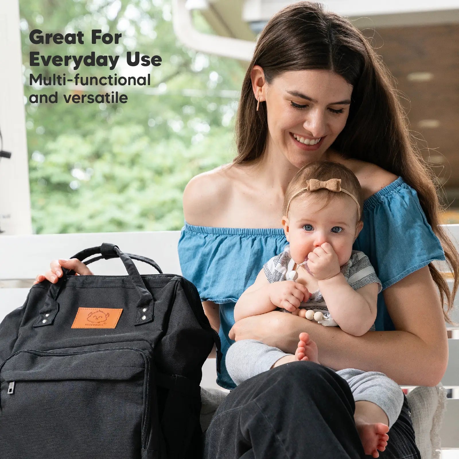 KeaBabies - KeaBabies Original Diaper Bag Backpack (Trendy Black) (7378801164466)