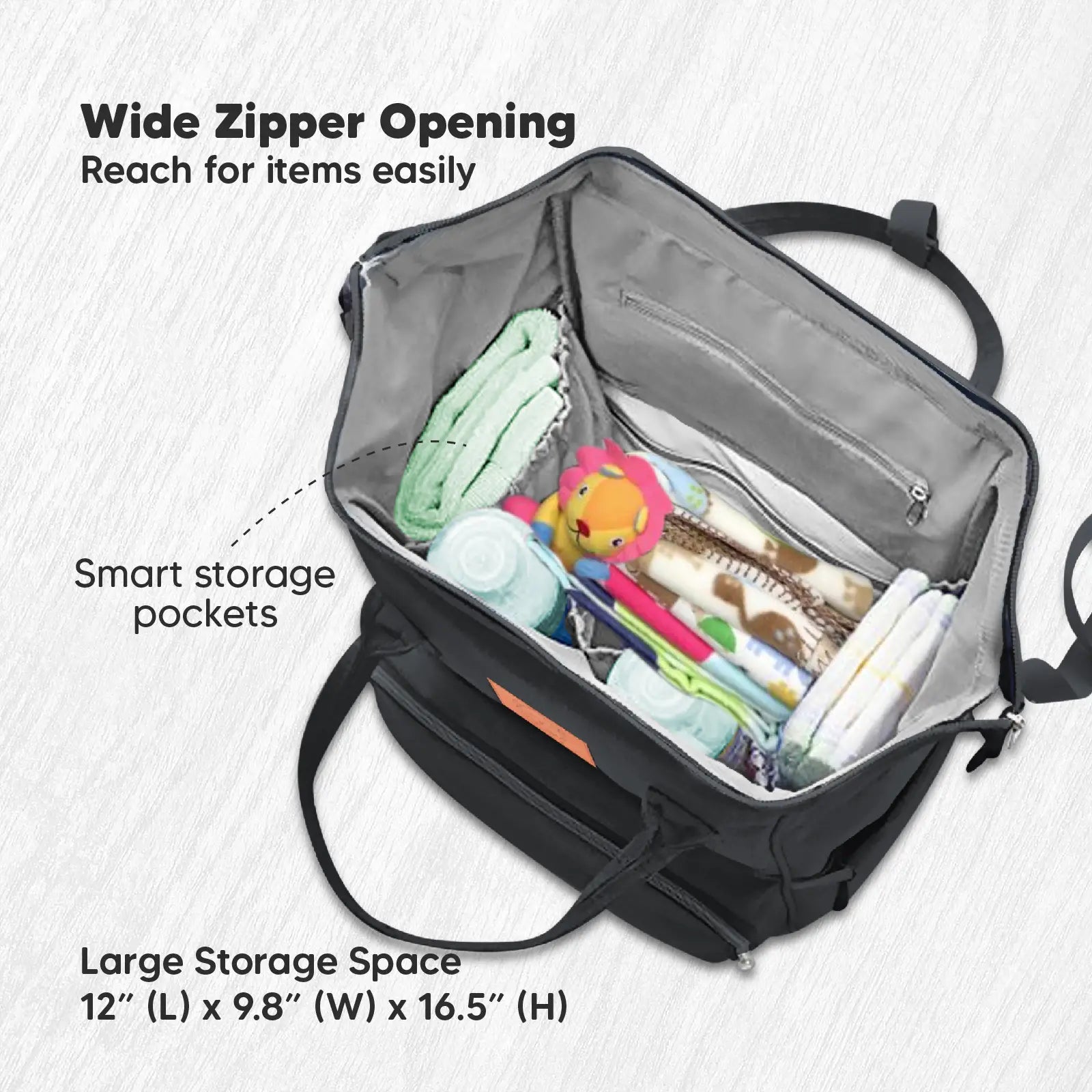 KeaBabies - KeaBabies Original Diaper Bag Backpack (Trendy Black) (7378801164466)