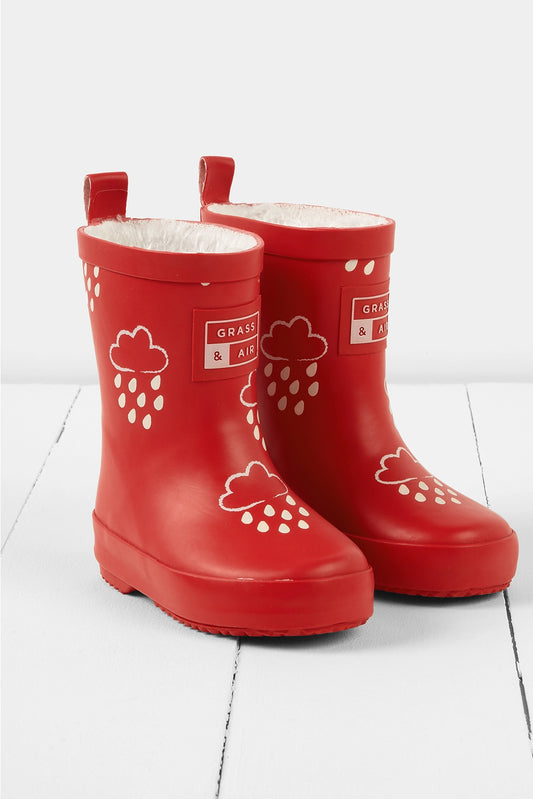 Grass & Air - Colour Changing Rain Boots (Wellies) - Ruby Red