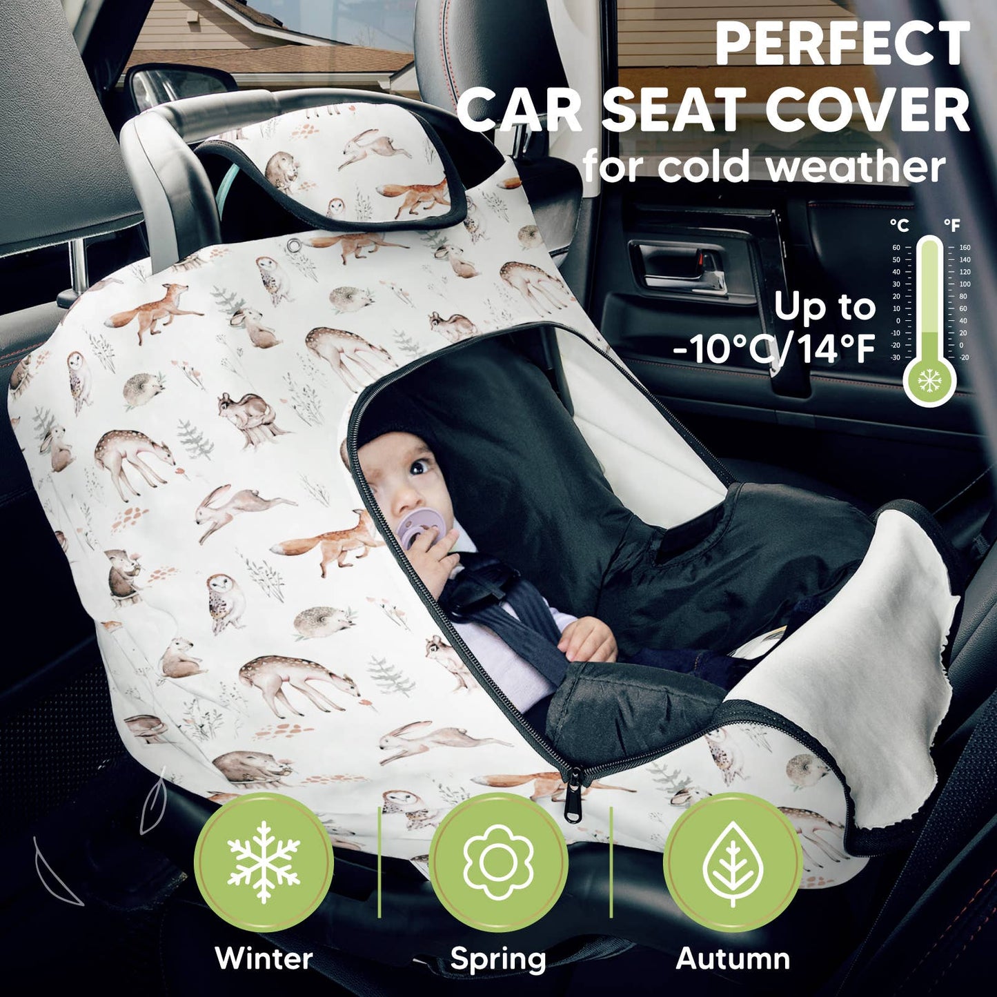 KeaBabies Warmzy Baby Carseat Cover (Arcadia) - ARRIVING FIRST WEEK OF DECEMBER
