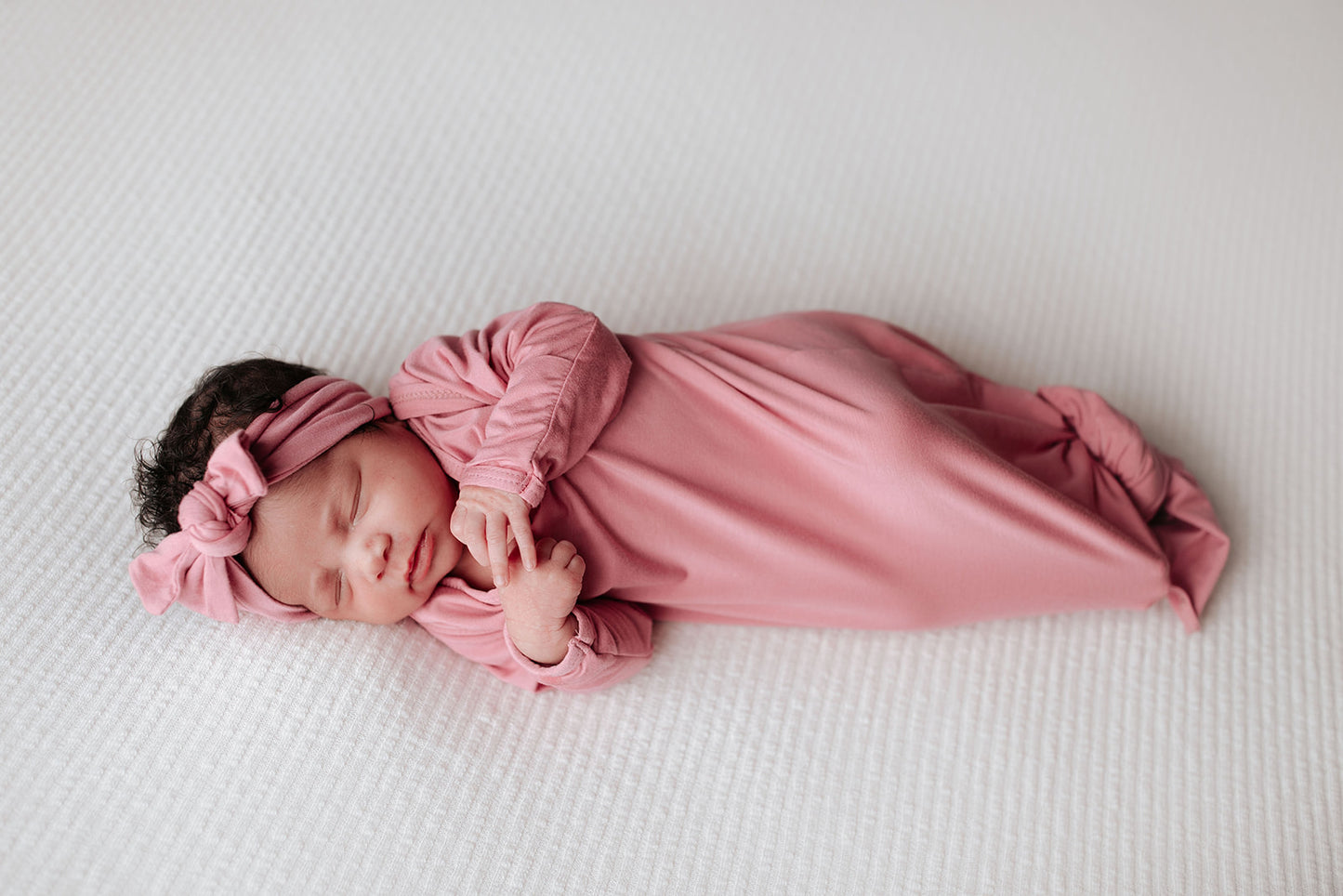 Three Little Tots - Knotted Newborn Gown - Rose