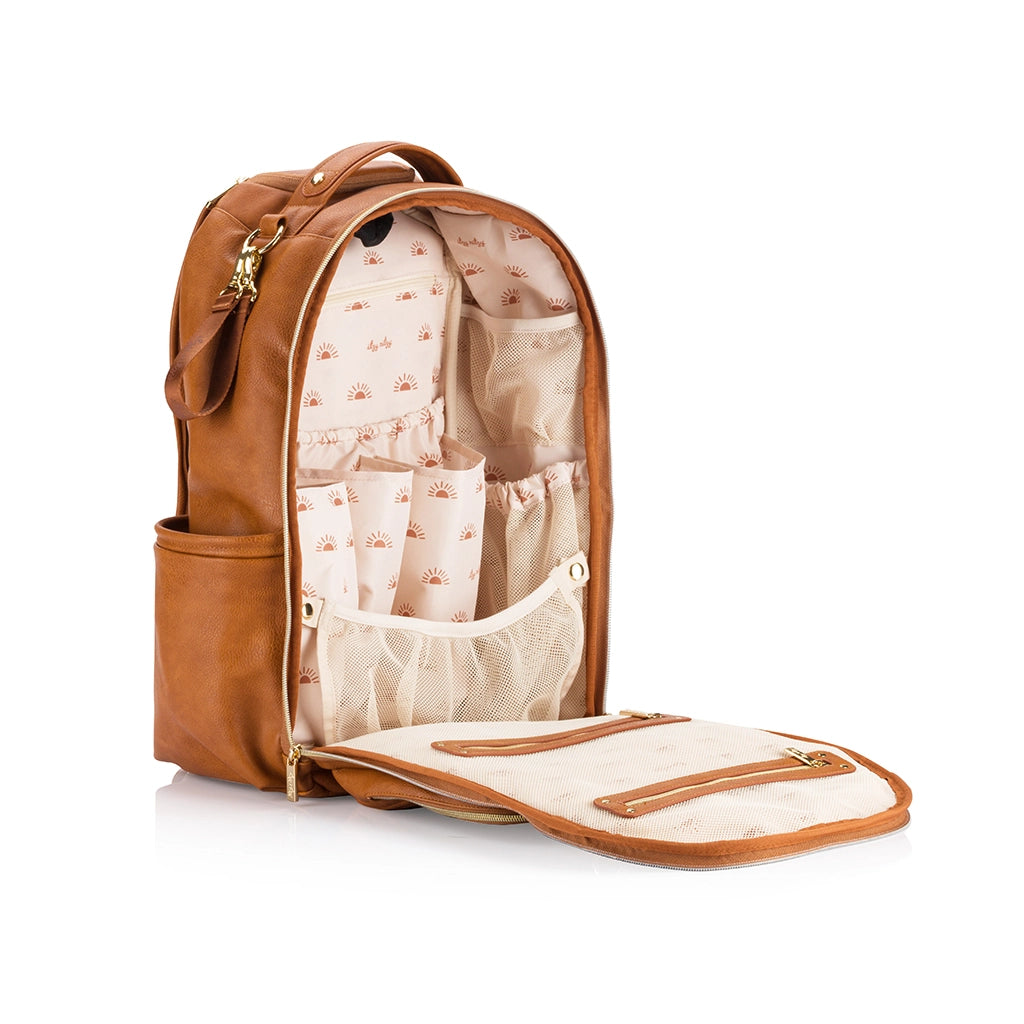 Itzy Ritzy - Cognac Boss Plus Backpack Diaper Bag