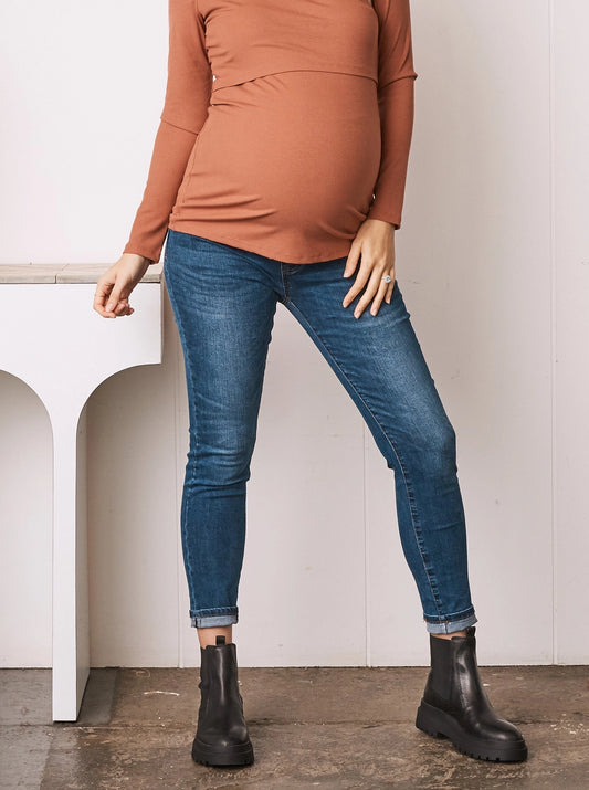 Angel Maternity - Over the Bump Skinny Jeans - Denim Blue