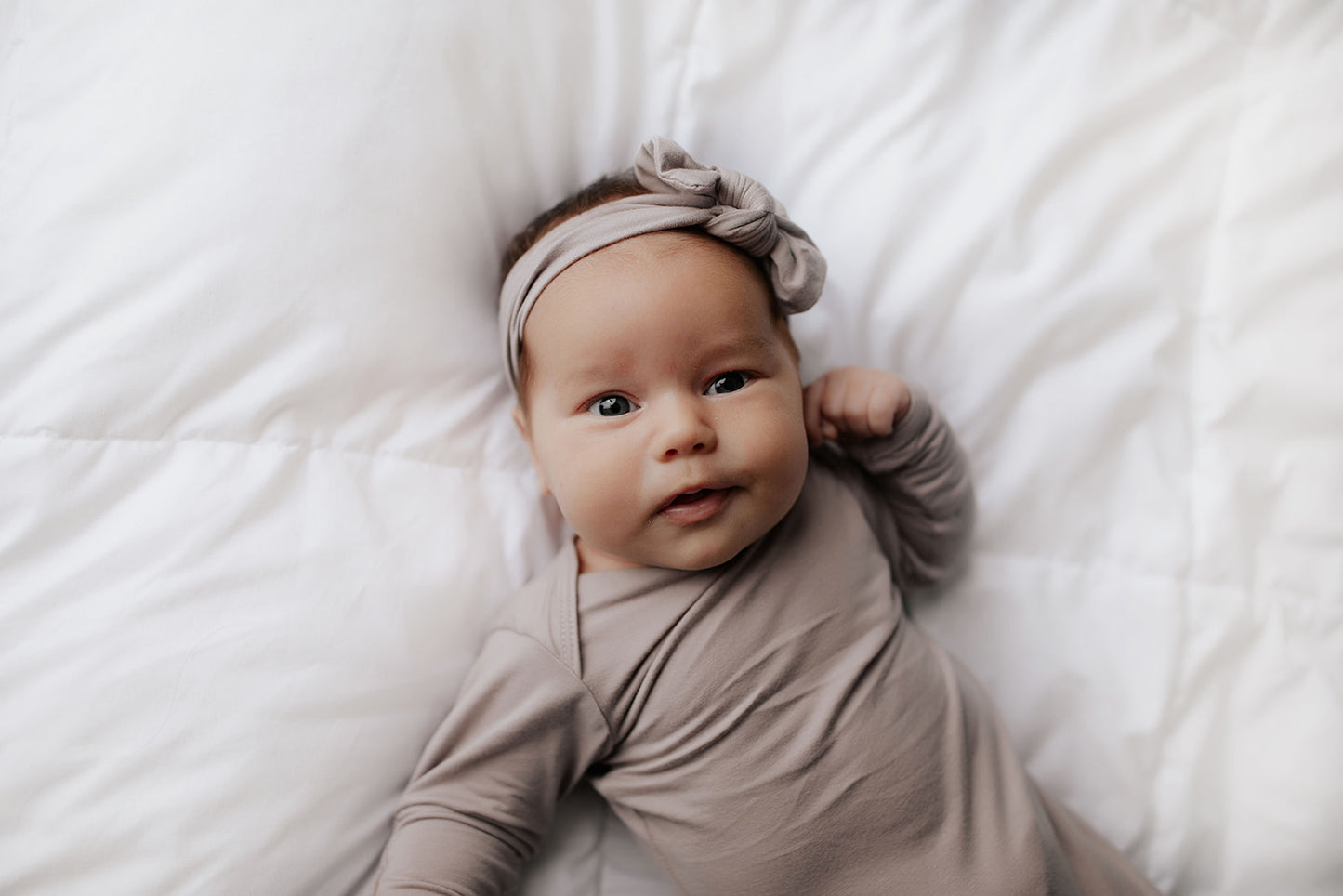 Three Little Tots - Knotted Newborn Gown - Harbour Mist