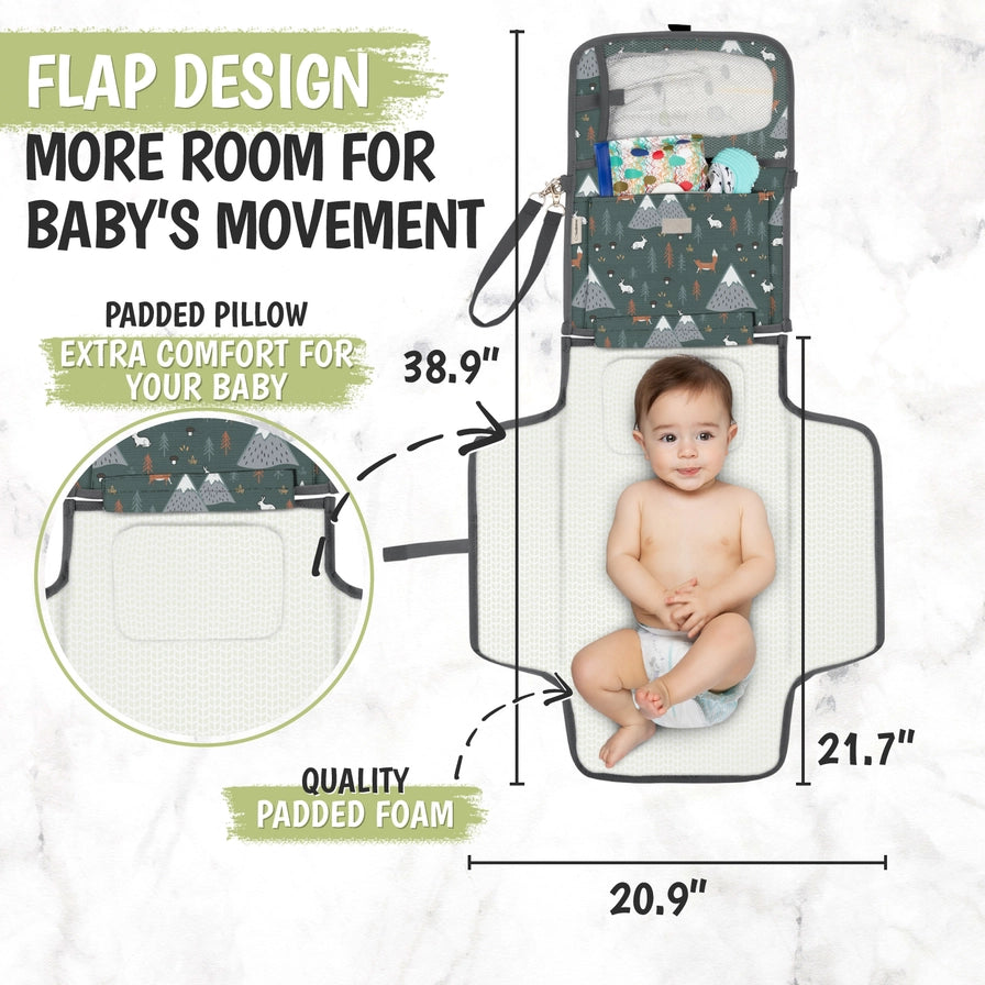 KeaBabies - Ezee Portable Diaper Changing Pad, Foldable Changing Mat