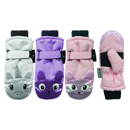 Critter Faces Ski Mitten w. Thinsulate Size 2-4