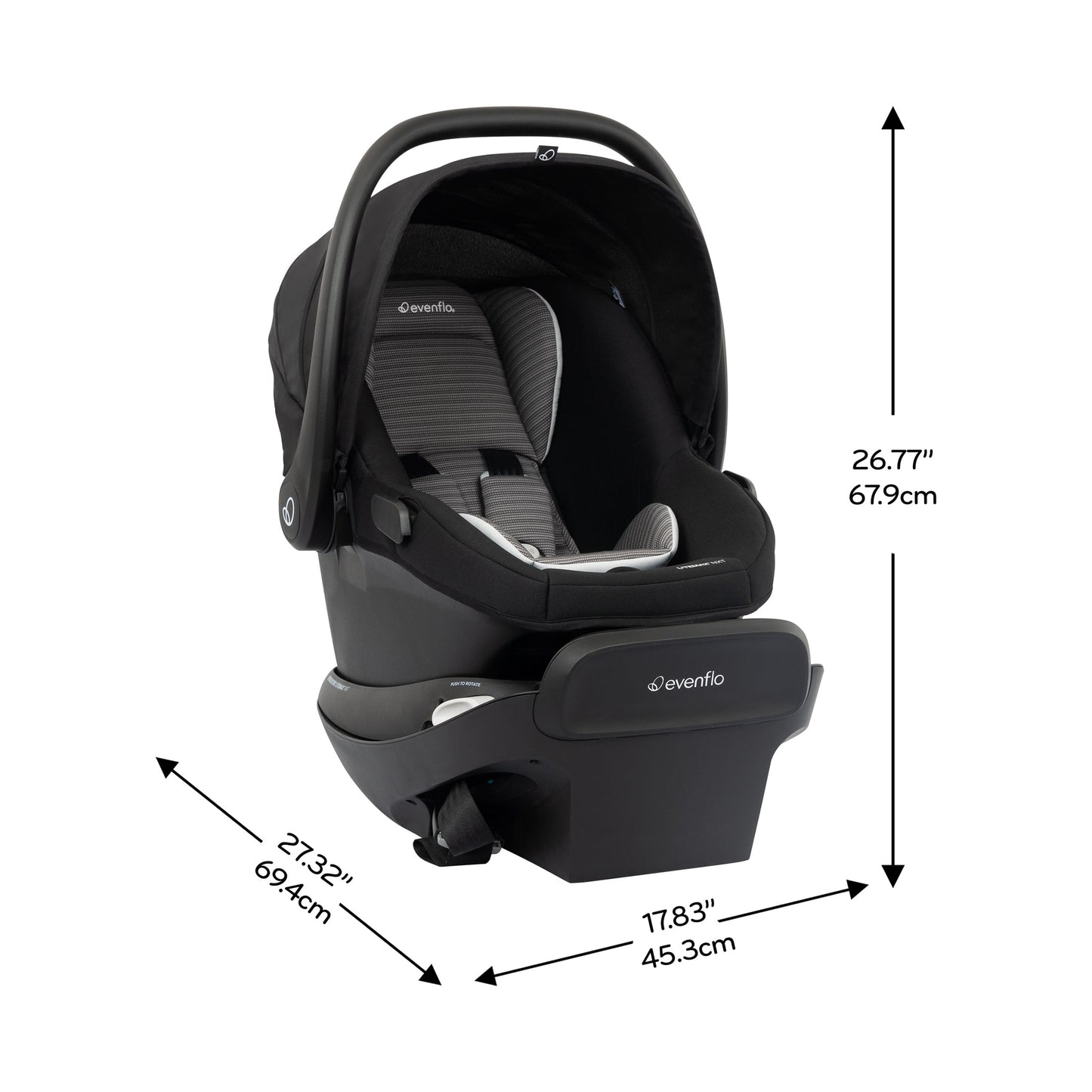 Evenflo - Revolve180 LiteMax NXT Rotational Infant Car Seat (Cinder Gray)