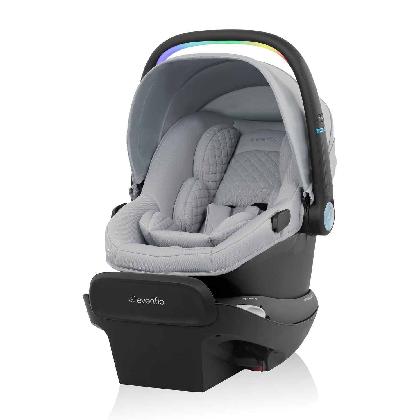 Evenflo - Evenflo Revolve180 LiteMax NXT Rotational Infant Car Seat with SensorySoothe (Quartz)