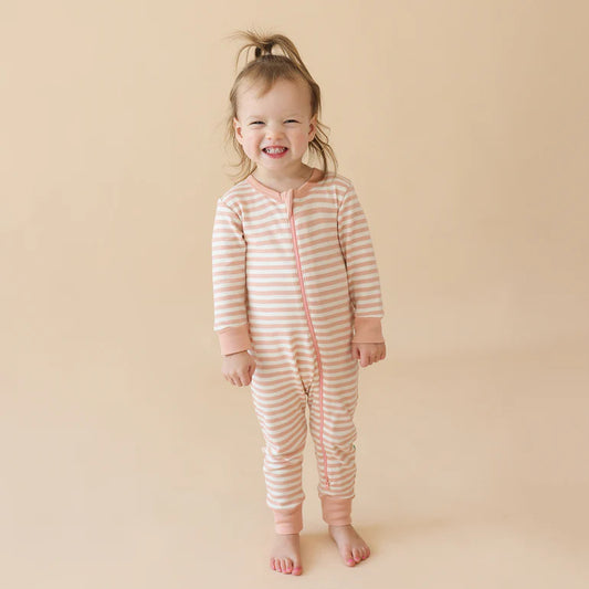 Parade Stripe Sleeper - Dusty Pink