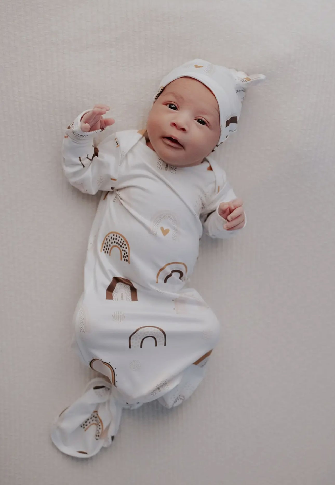 Three Little Tots - Knotted Newborn Gown - Rainbow