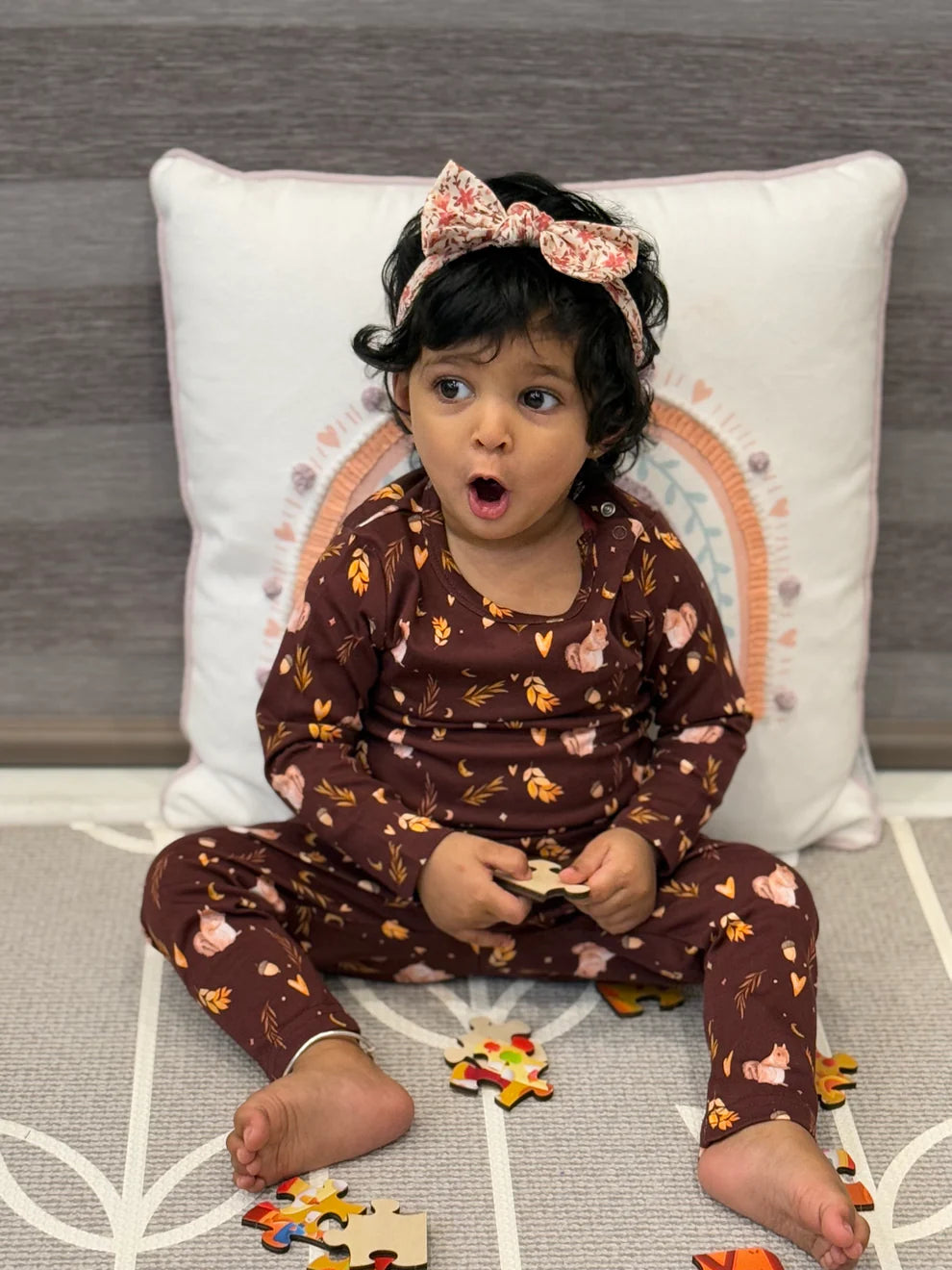 Nutty for Fall 2 Piece Set- 100% Organic Cotton Baby Outfit