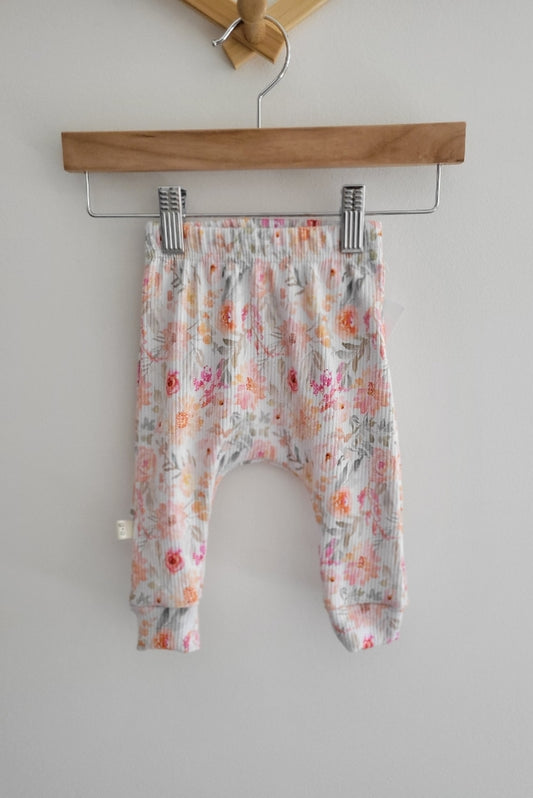 6-9 Months - gabe+olive - Watercolour Floral Ribbed Pants