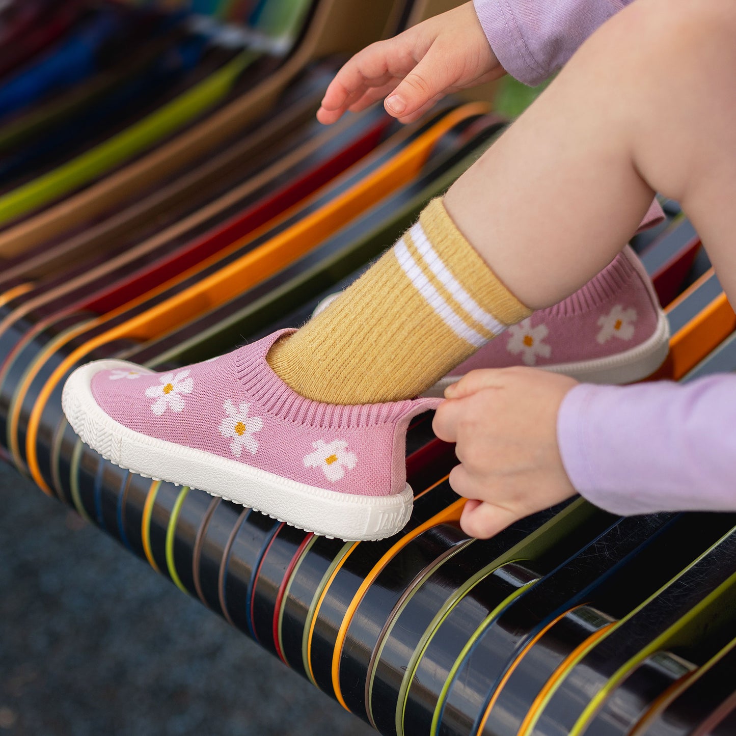 Jan + Jul - Xplorer Knit Shoes - Pink Daisy