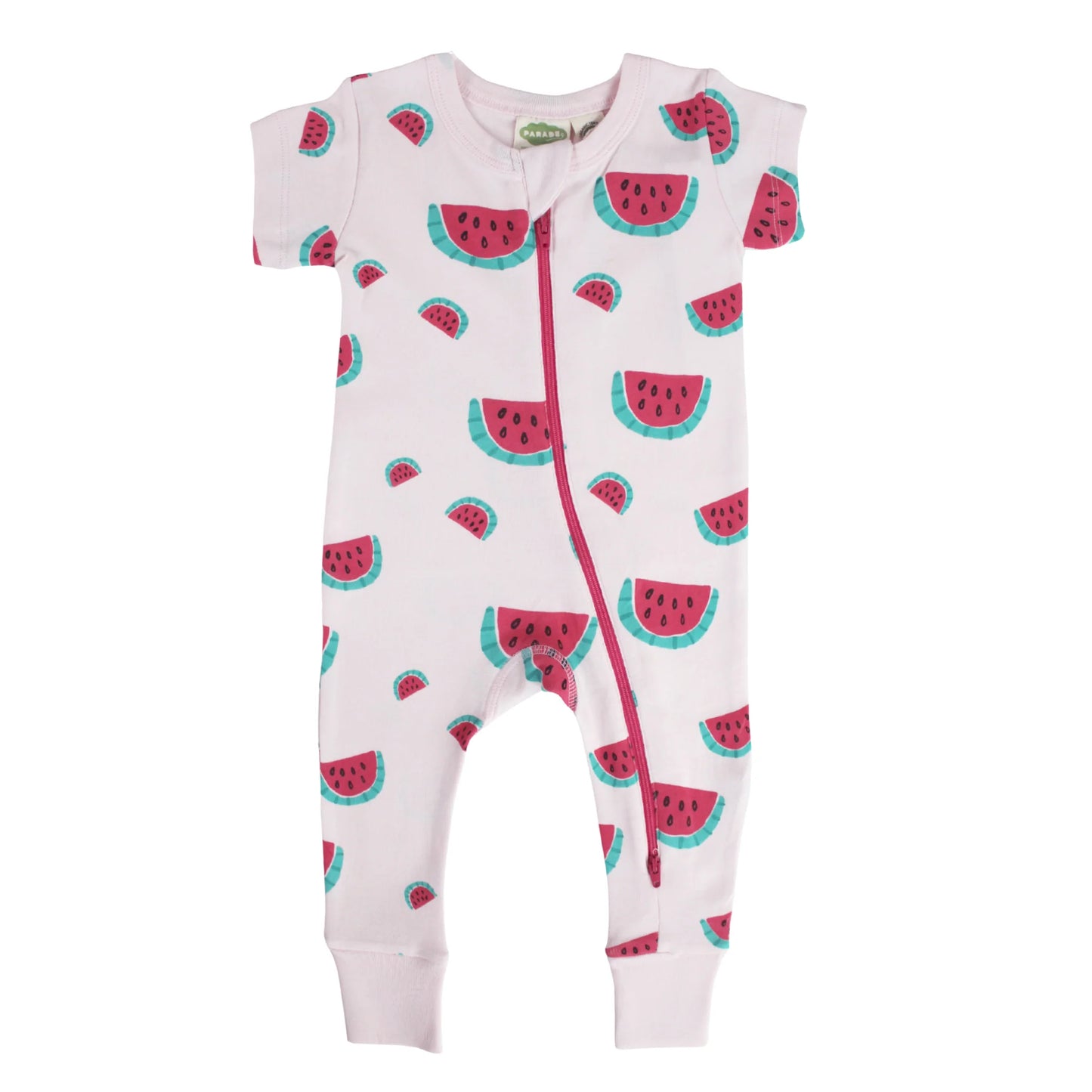 Watermelon - Parade Organics - Organic Signature '2-Way' Zip Romper