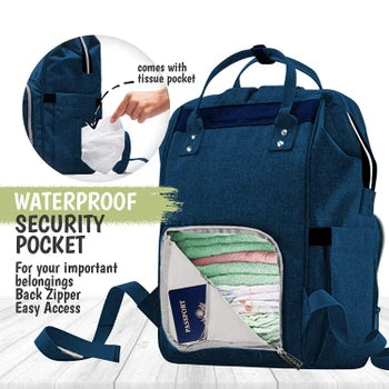 KeaBabies - KeaBabies Original Diaper Bag Backpack (Navy Blue) (7378801098930)