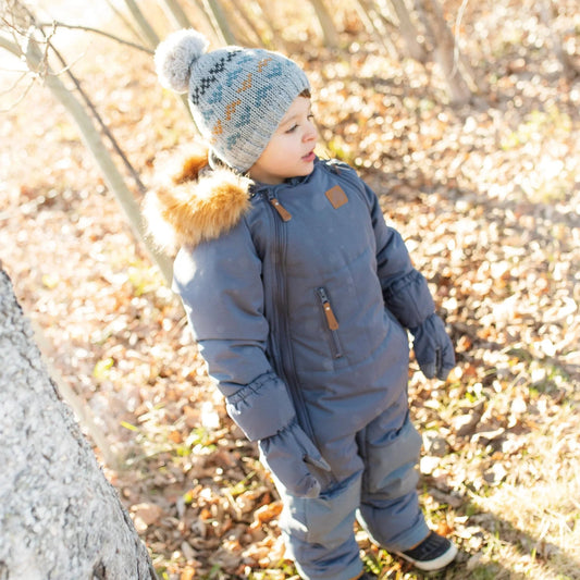 Perlimpinpin - One Piece Toddler Snowsuit - Carbon Textured