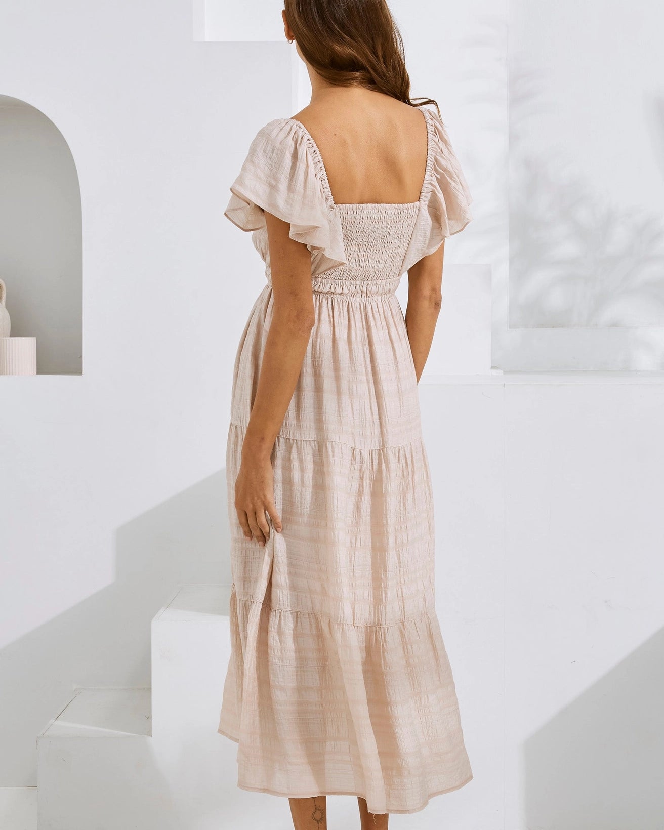Angel Maternity - Lila Baby Shower Maternity Dress - Nude Pink