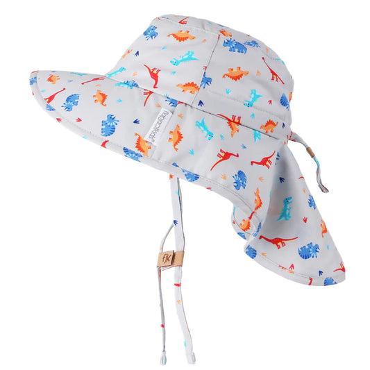 Flap Jack Kids - Sun Hat with Neck Cape - Dino