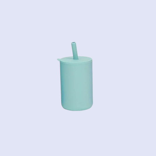Milk Addict - Milk Addict Silicone Cup And Straw Set: Seafoam Green