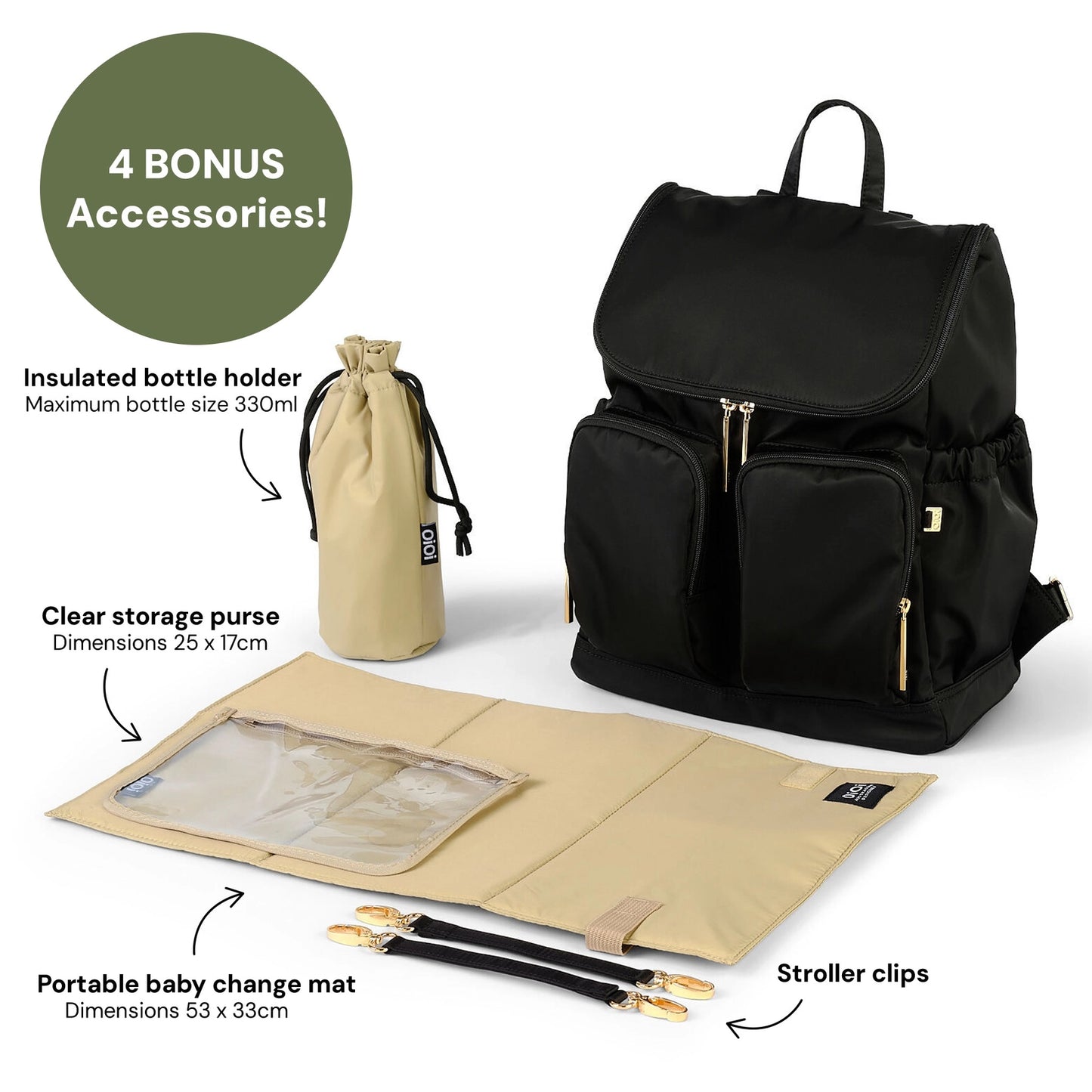 OiOi - Signature Nappy Backpack - Black Nylon