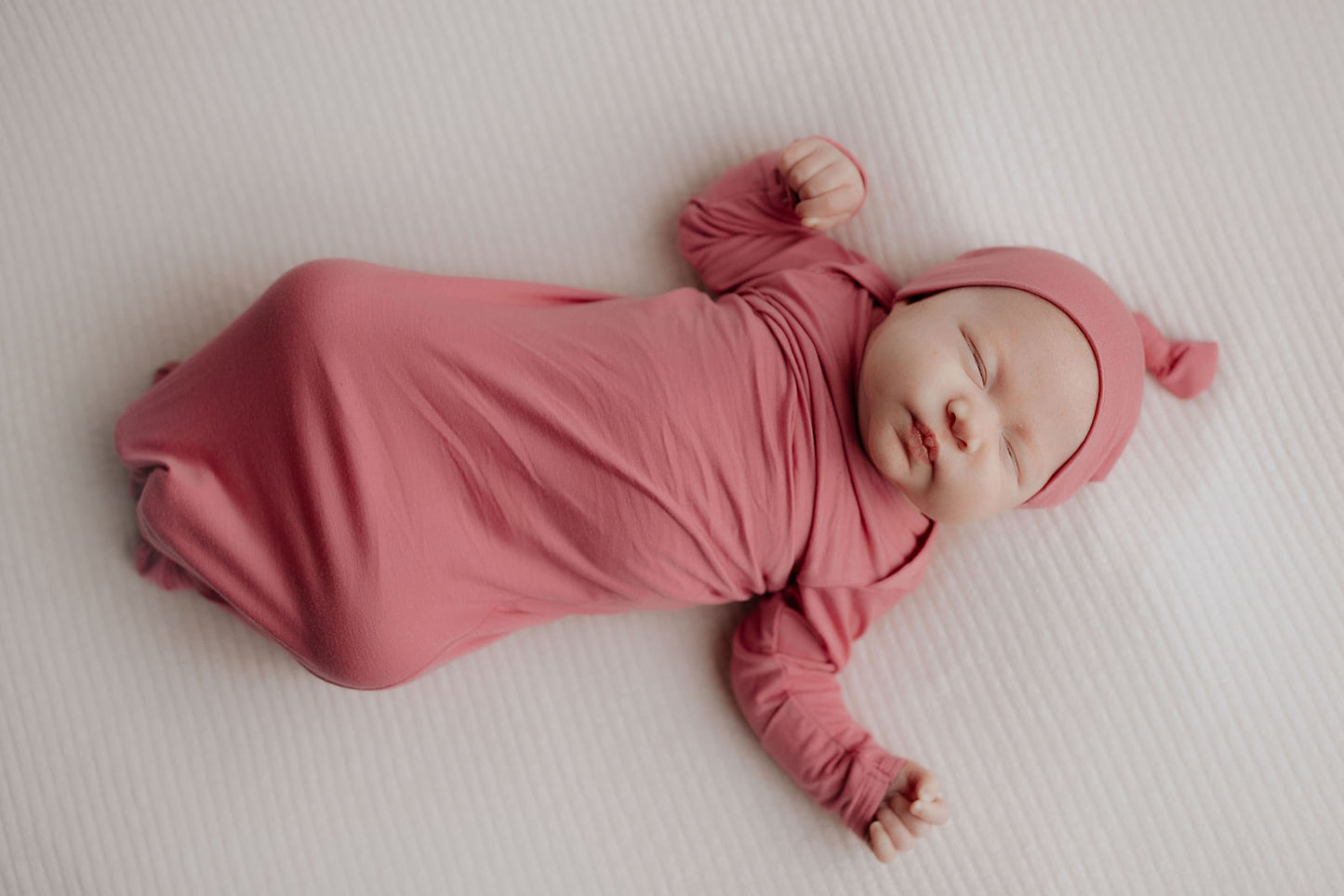 Three Little Tots - Knotted Newborn Gown - Rose