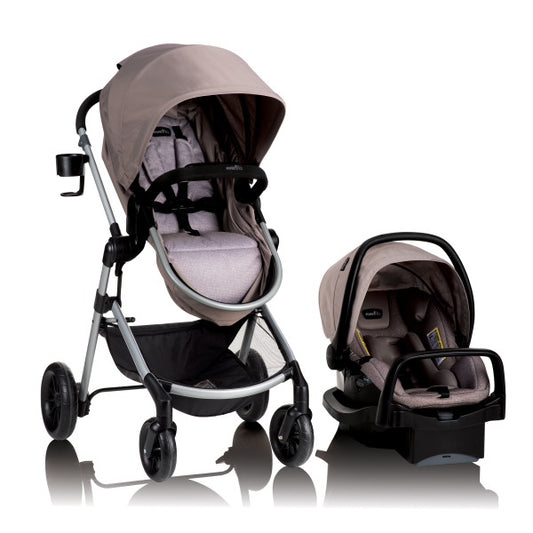 Evenflo Pivot Modular Travel System With SafeMax Car Seat - Sandstone Beige