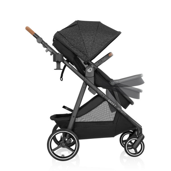 Evenflo Shyft Intuiti Travel System with Revolve180 LiteMax NXT Rotational Infant Car Seat (Black Shale)