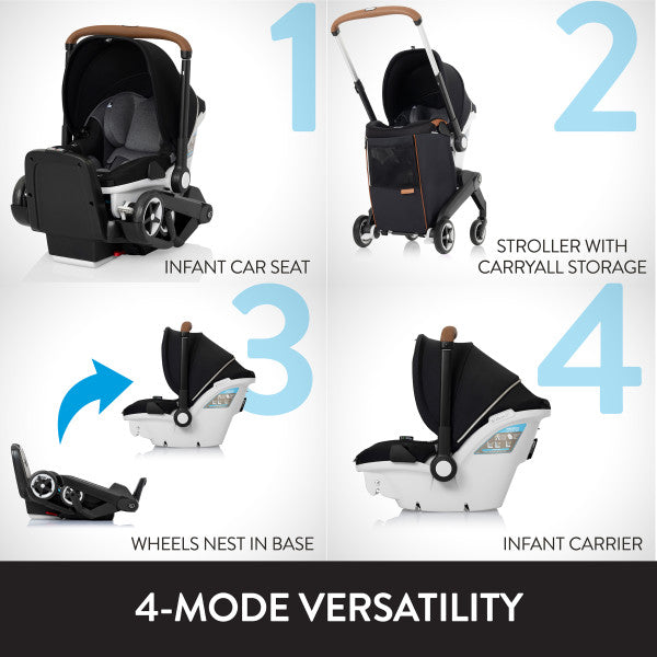 Evenflo - Gold Shyft DualRide with Carryall Storage Infant Car Seat and Stroller Combo (Onyx Black)