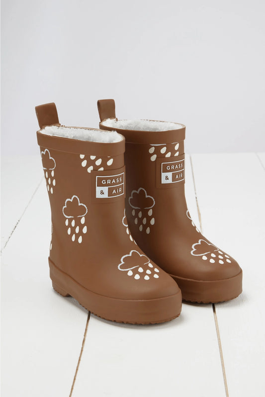 Grass & Air - Colour Changing Rain Boots (Wellies) - Toffee Brown